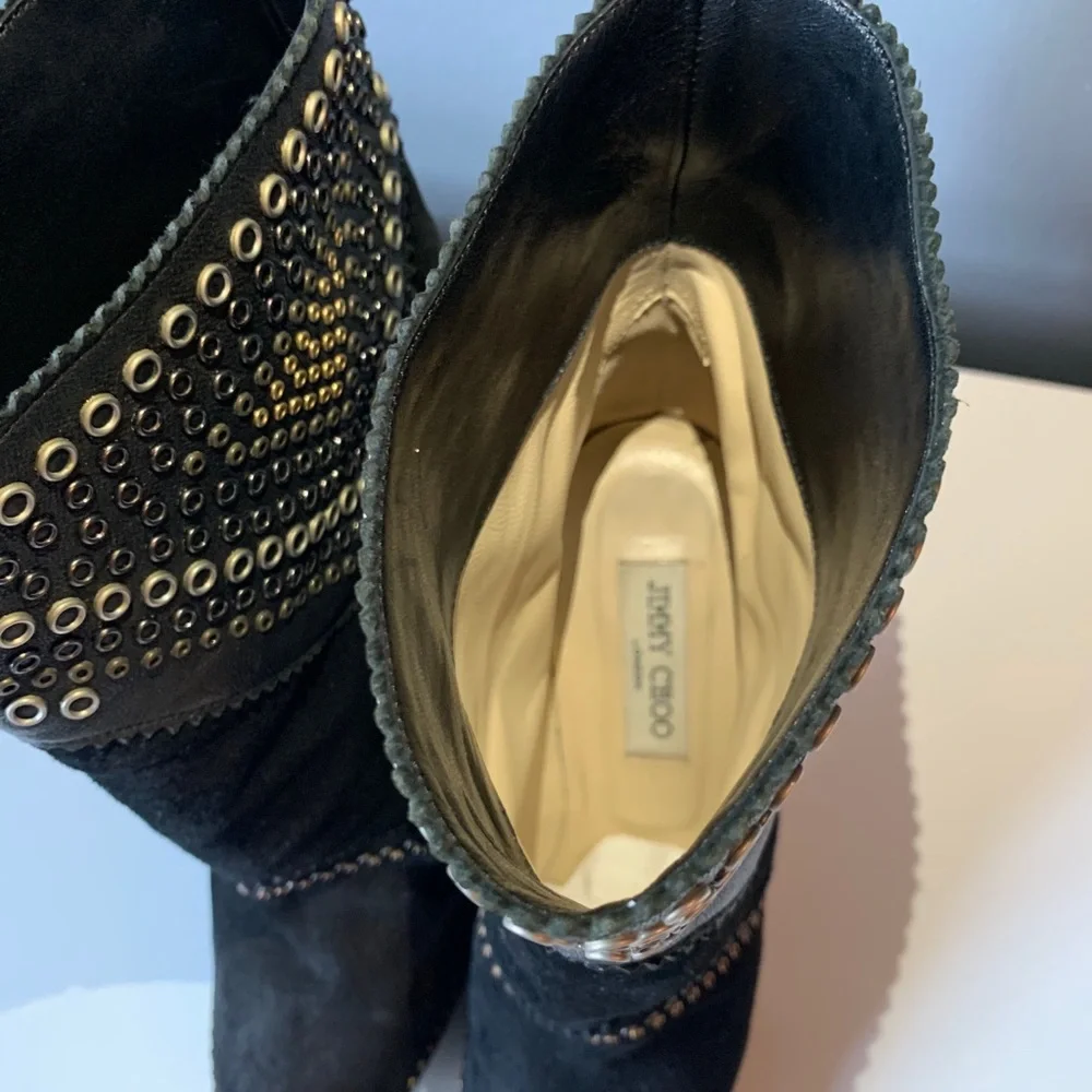 Jimmy Choo suede studded booties 41 1/2 - Picture 4 of 8